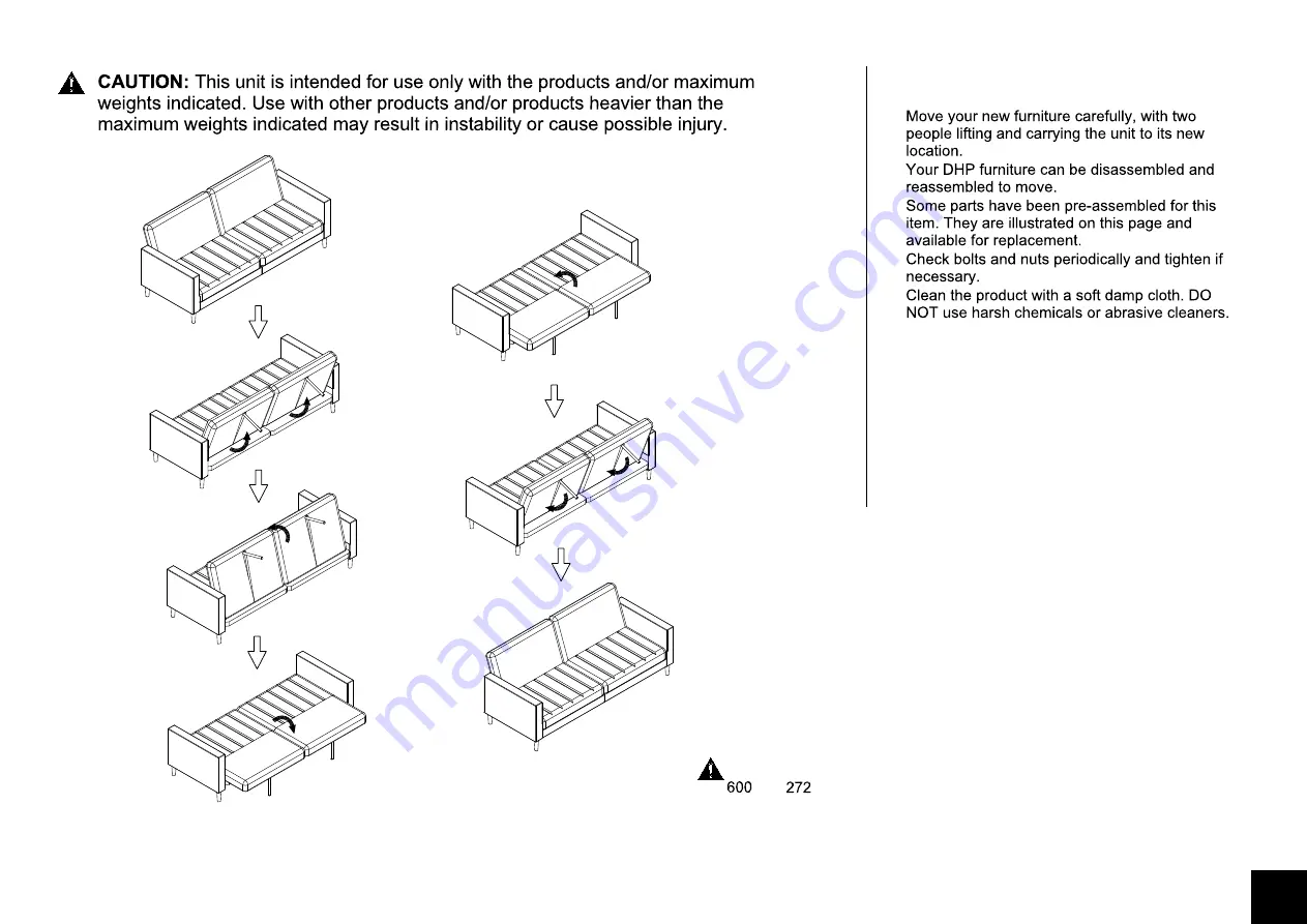 Dorel Home Products Queer Eye Liam Futon 2396309QE Manual Download Page 14