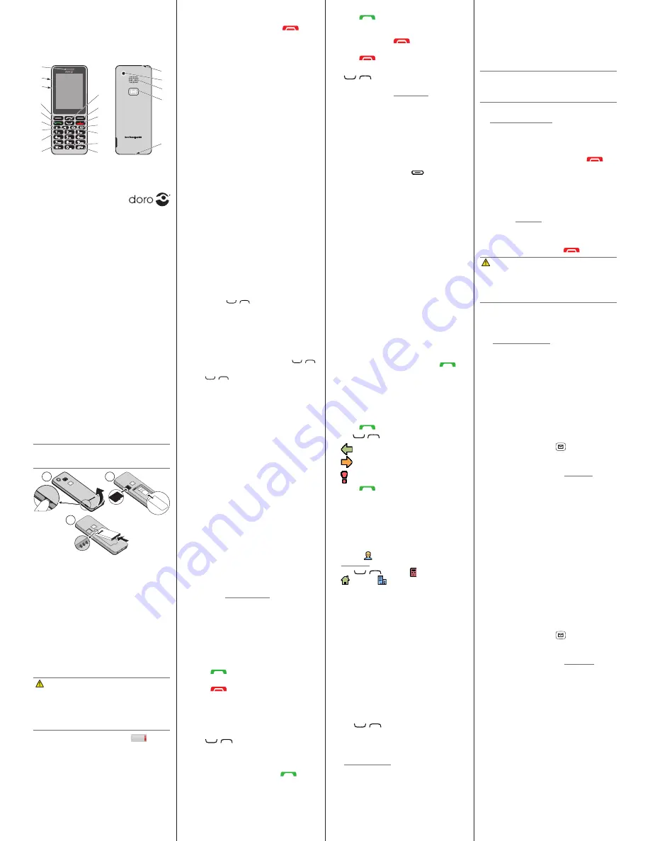 Doro PhoneEasy 509 Quick Start Manual Download Page 1