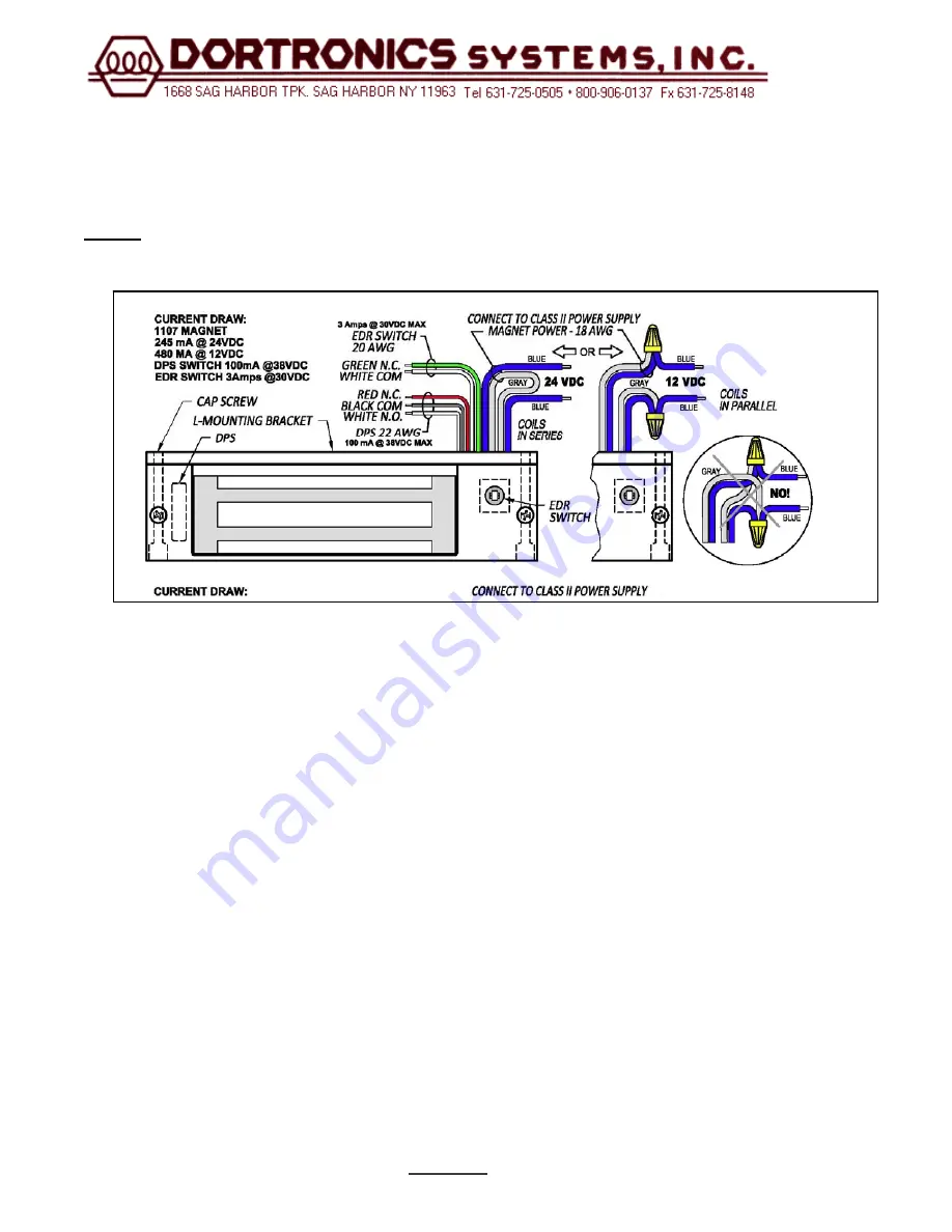 DORTRONICS SYSTEMS TJ1107xEDR TOP JAMB Series Скачать руководство пользователя страница 2