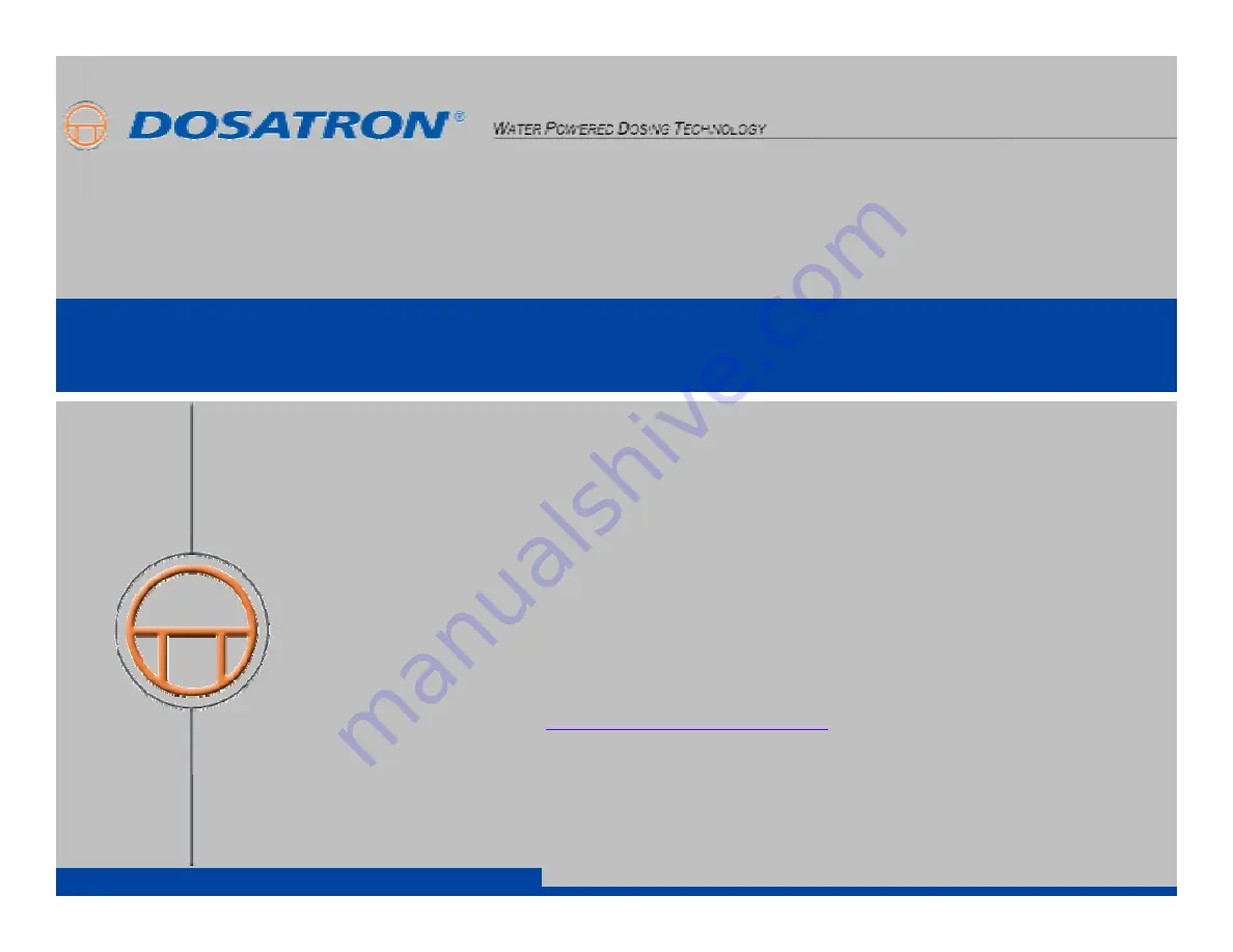 dosatron D25RE5 Maintenance Manual Download Page 5