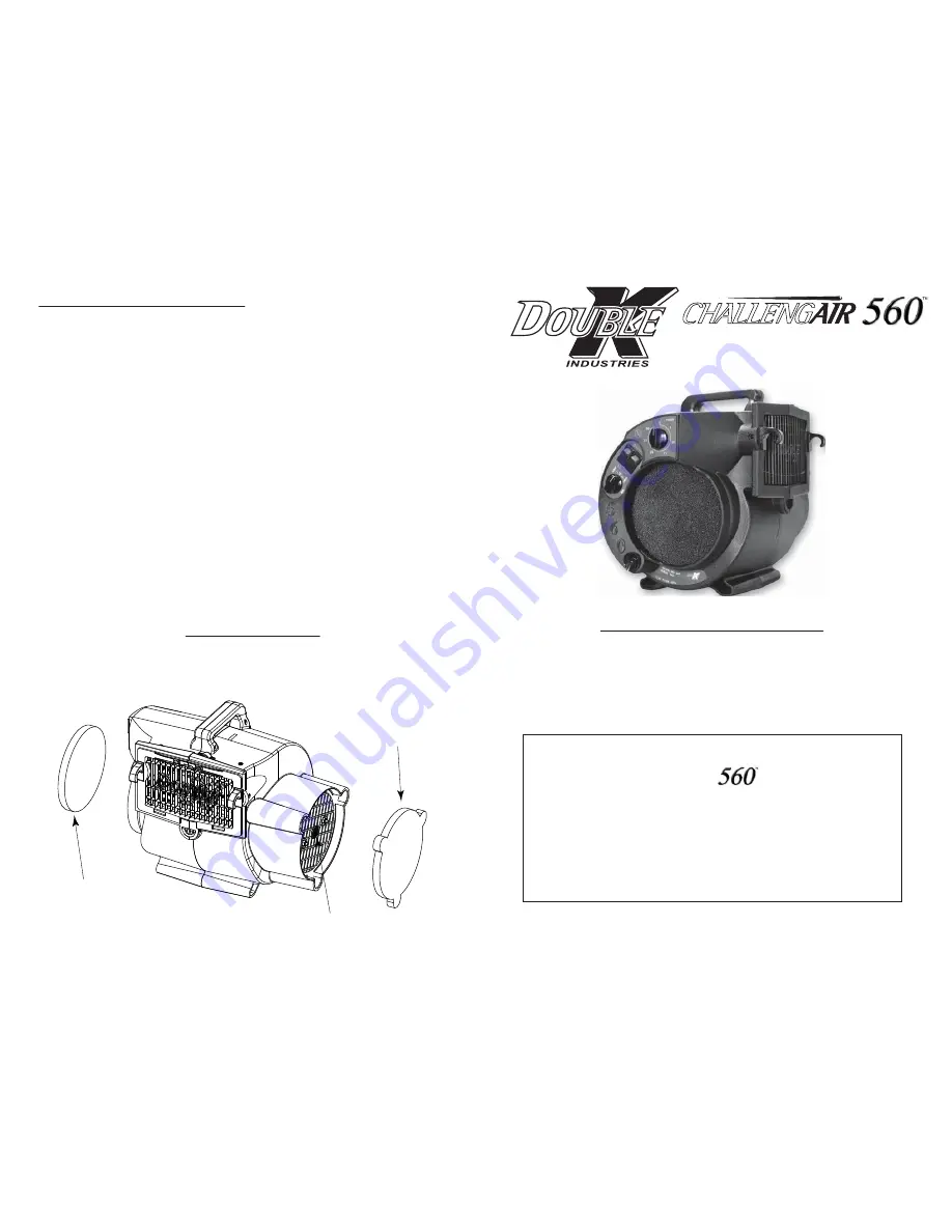 Double K Industries CHALLENGAIR 560 Instruction Manual Download Page 1