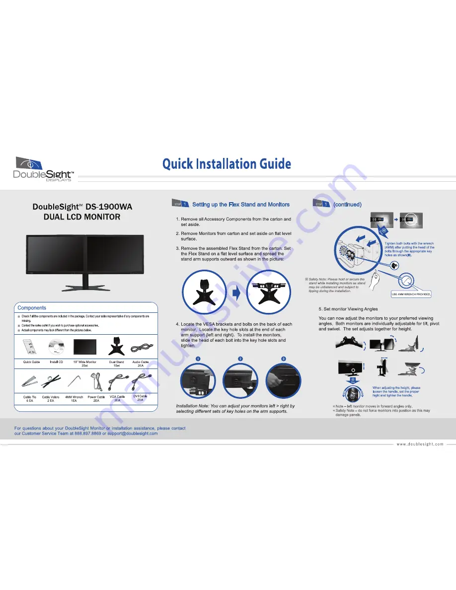 DoubleSight DS-1900WA Quick Installation Manual Download Page 1