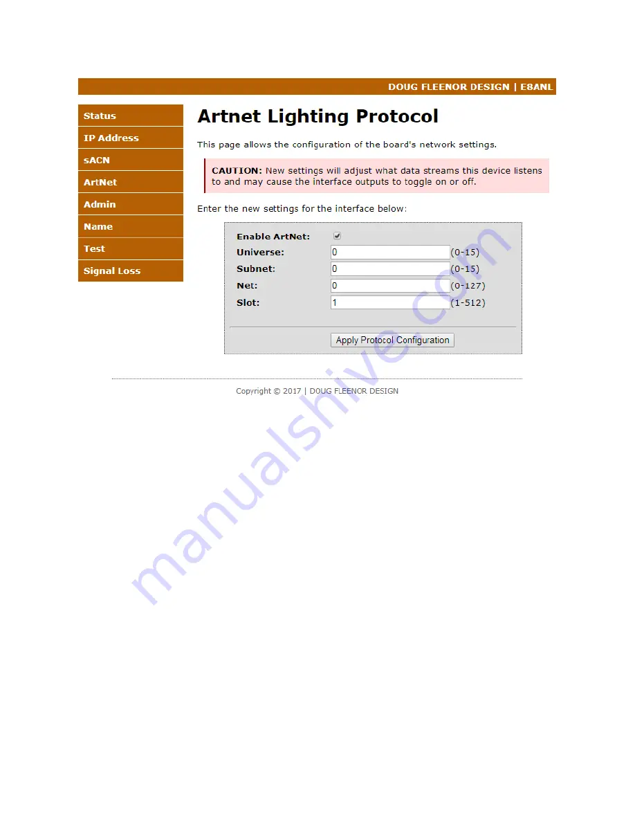 Doug Fleenor Design E8ANL-DIN Configuration Manual Download Page 8