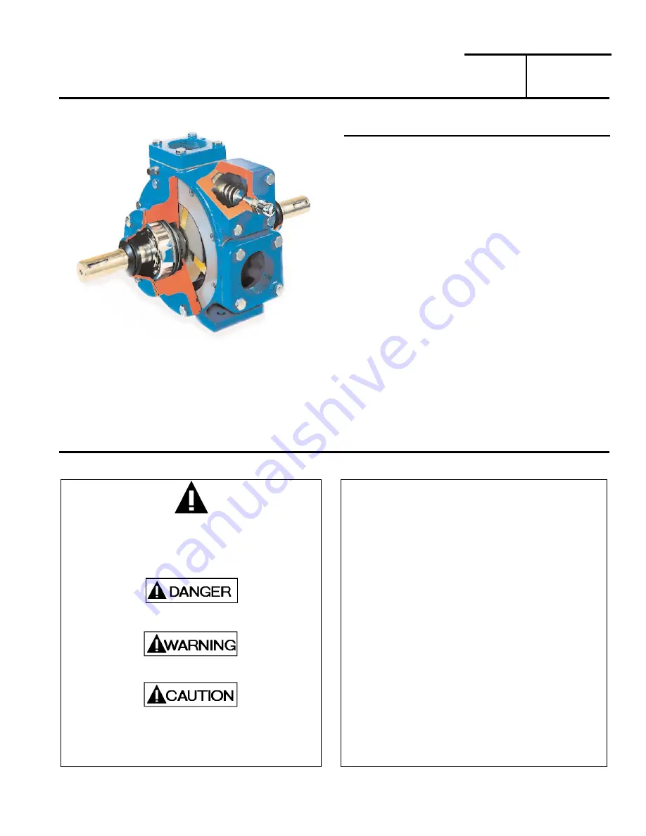 Dover PSG Blackmer TXD1200 Series Installation, Operation And Maintenance Instructions Download Page 1