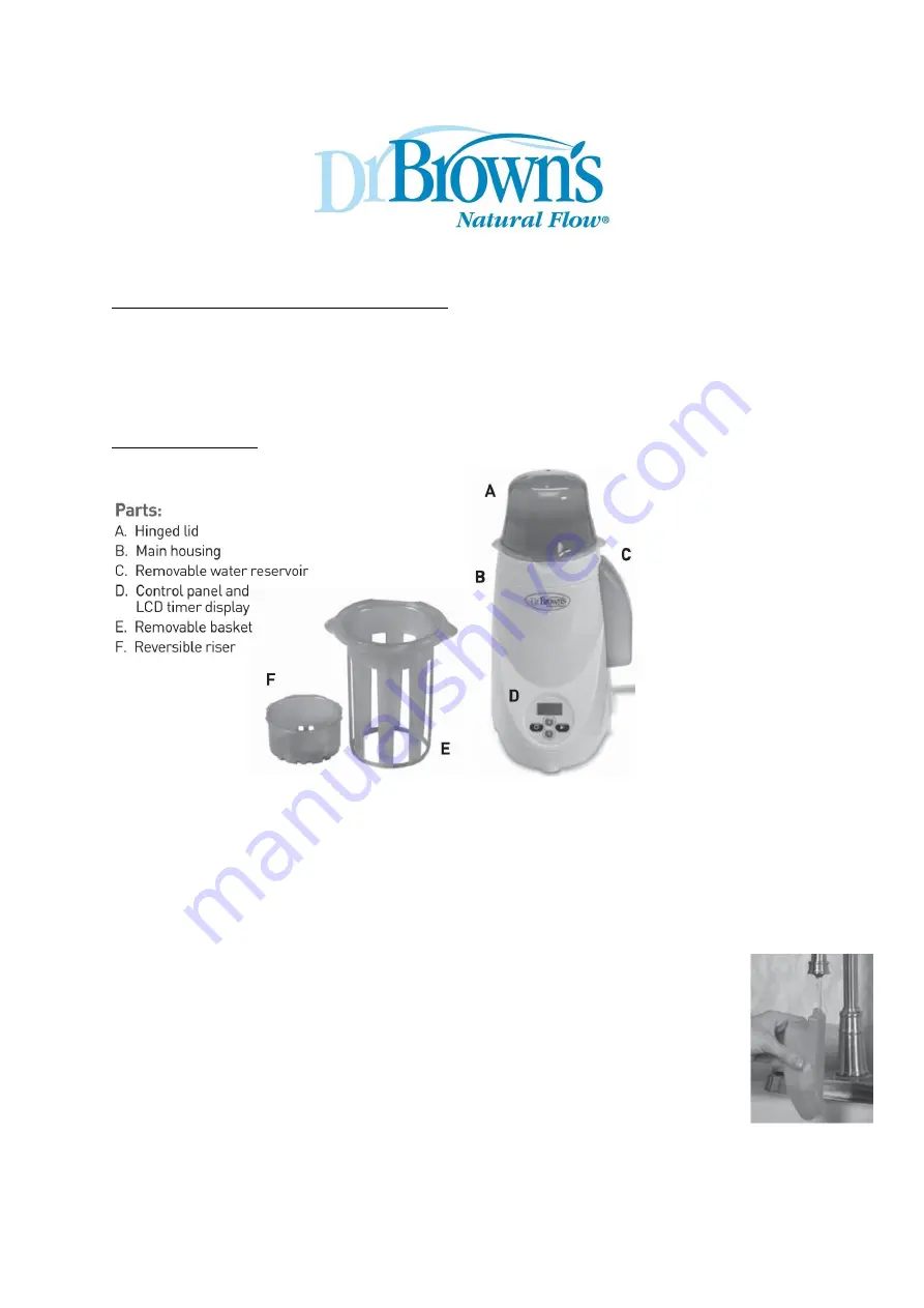 Dr. Brown's Natural Flow Deluxe Quick Manual Download Page 1