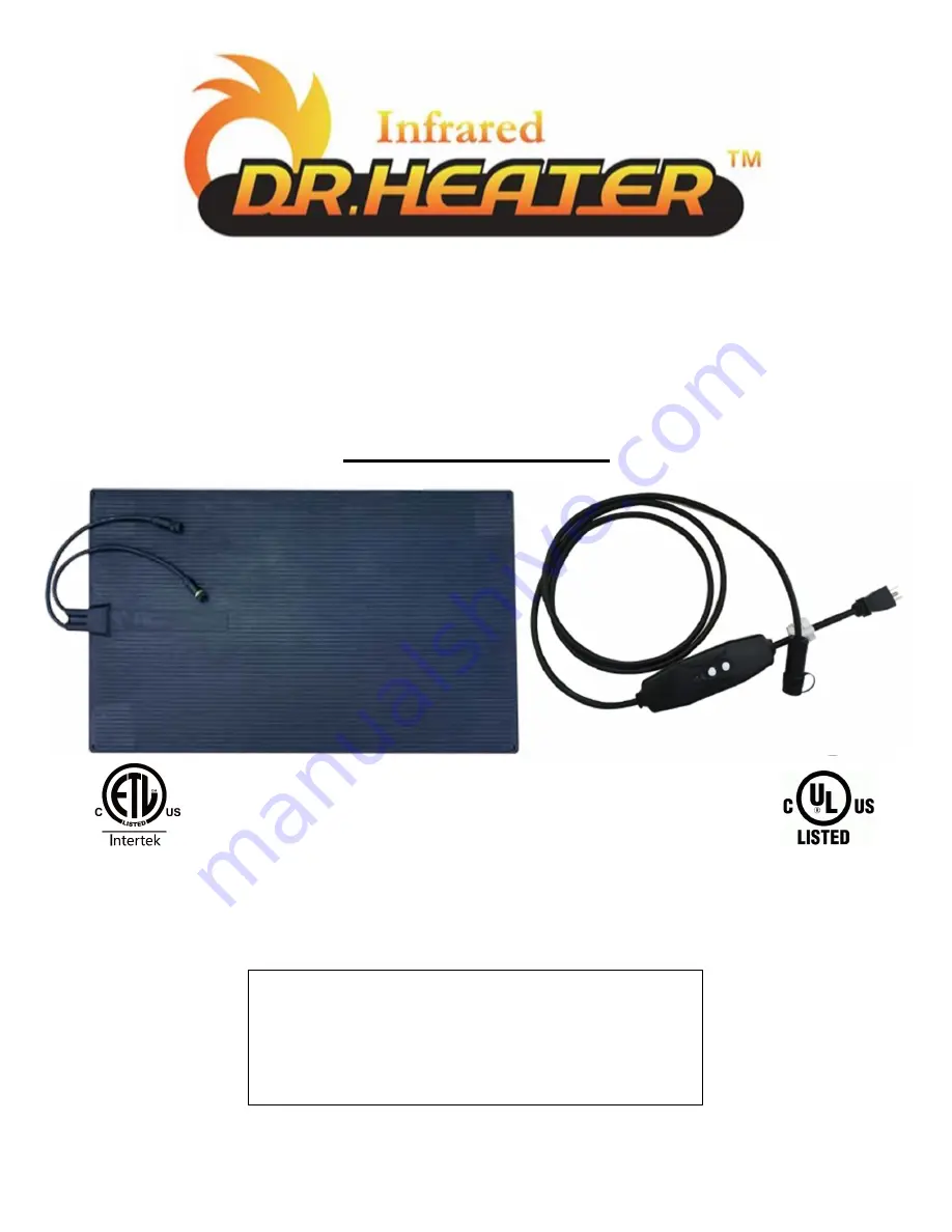 DR. Heater DR-101 Скачать руководство пользователя страница 1