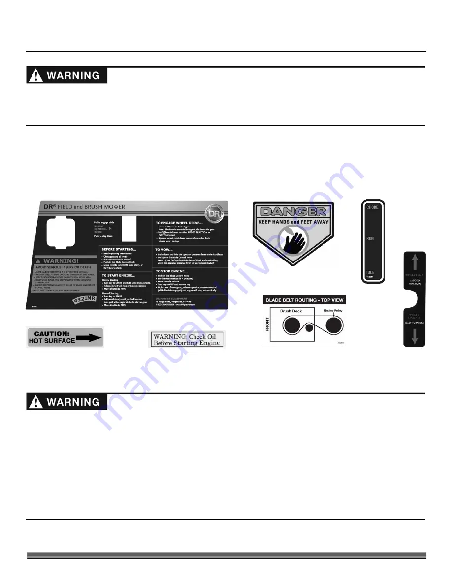 DR FIELD and BRUSH MOWER Safety & Operating Instructions Manual Download Page 3