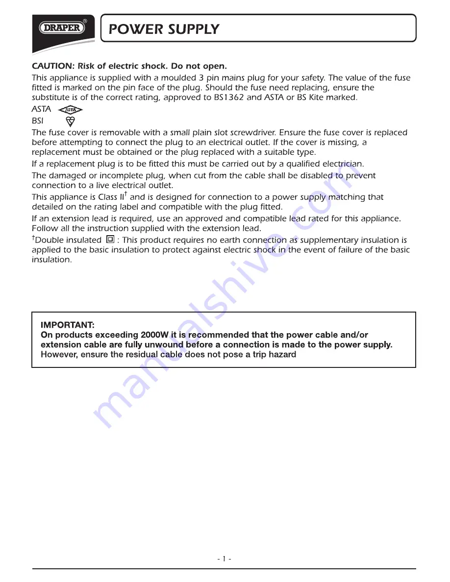 Draper 03295 Expert Instructions Manual Download Page 2