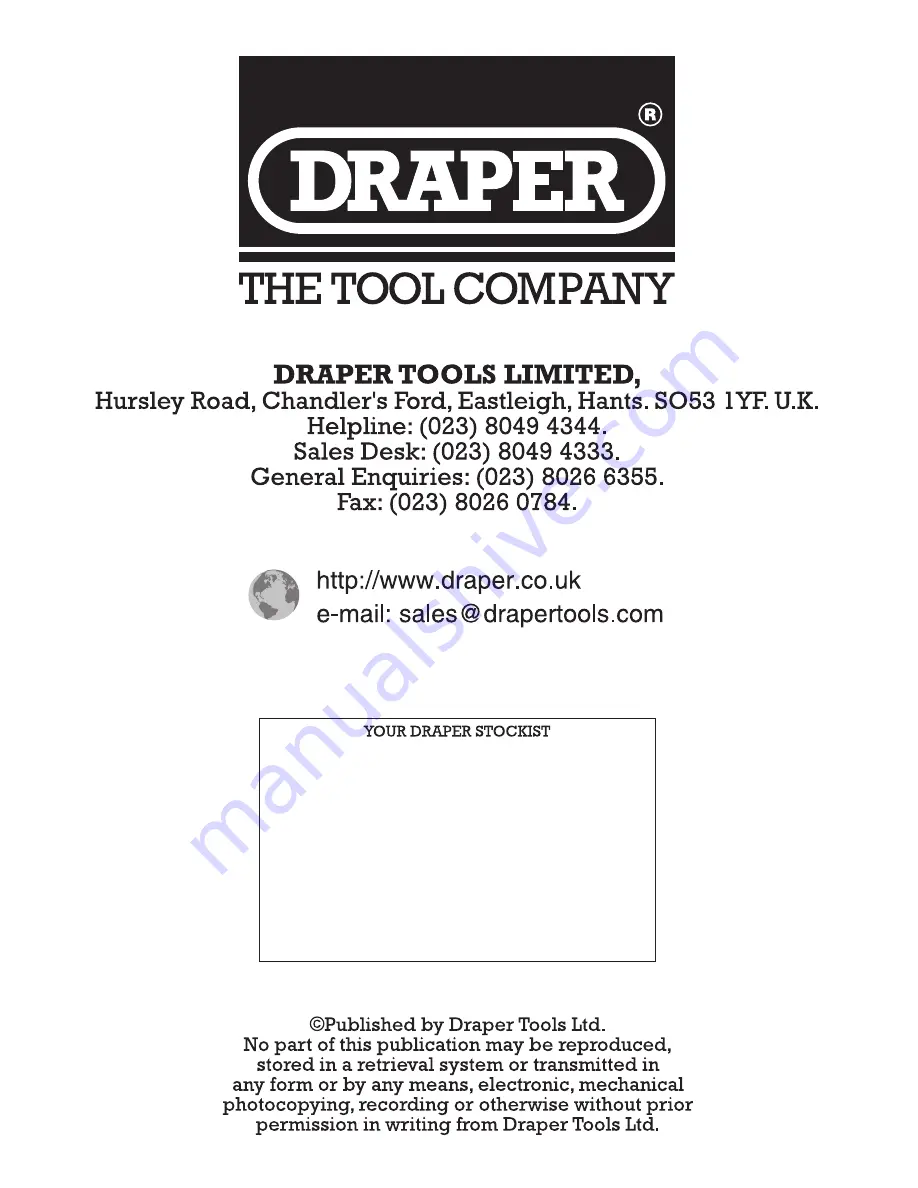 Draper 12V Power Packs Instructions Manual Download Page 12