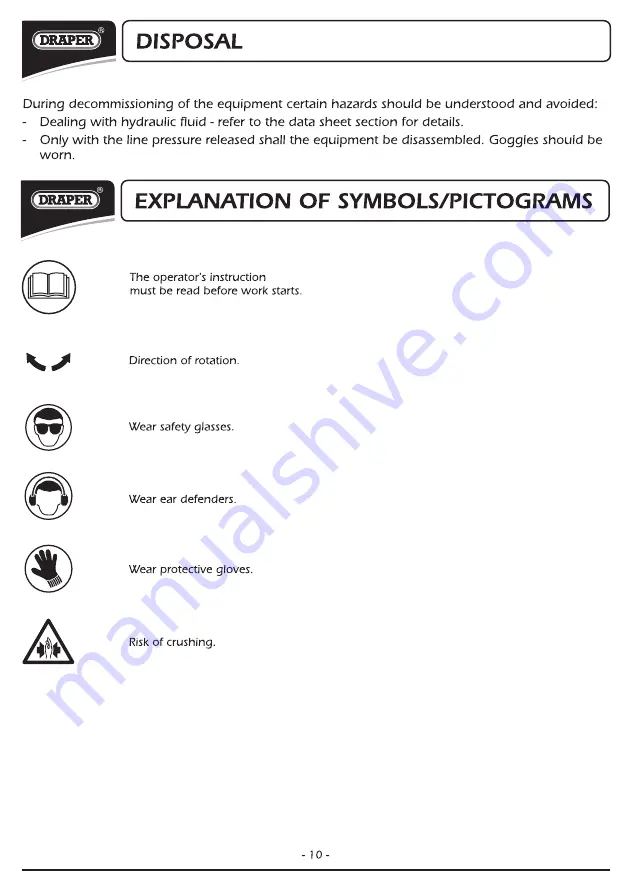 Draper 5240 Pro Instruction Manual Download Page 11