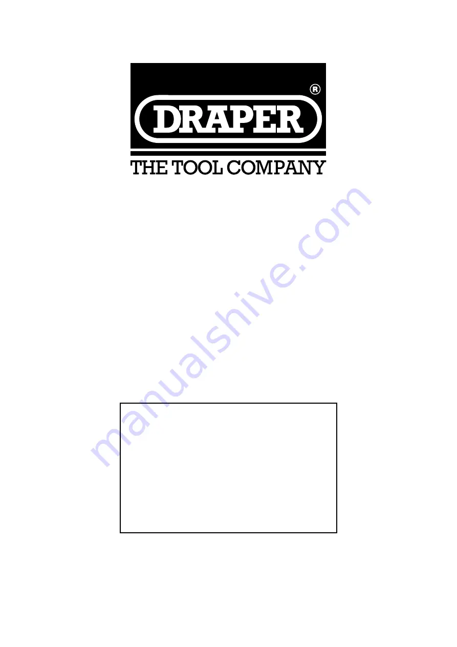 Draper 58157 Instructions Manual Download Page 12