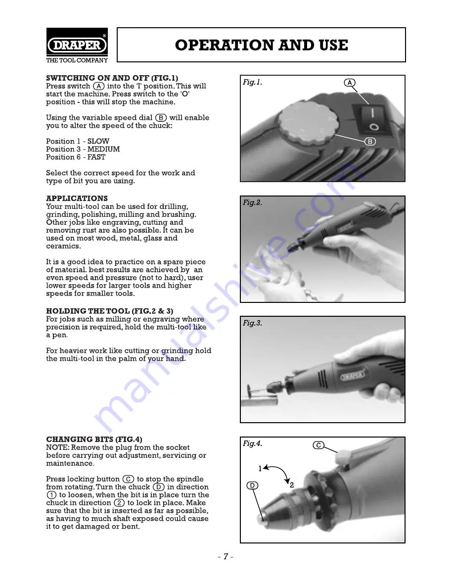 Draper 62727 Instructions Manual Download Page 8