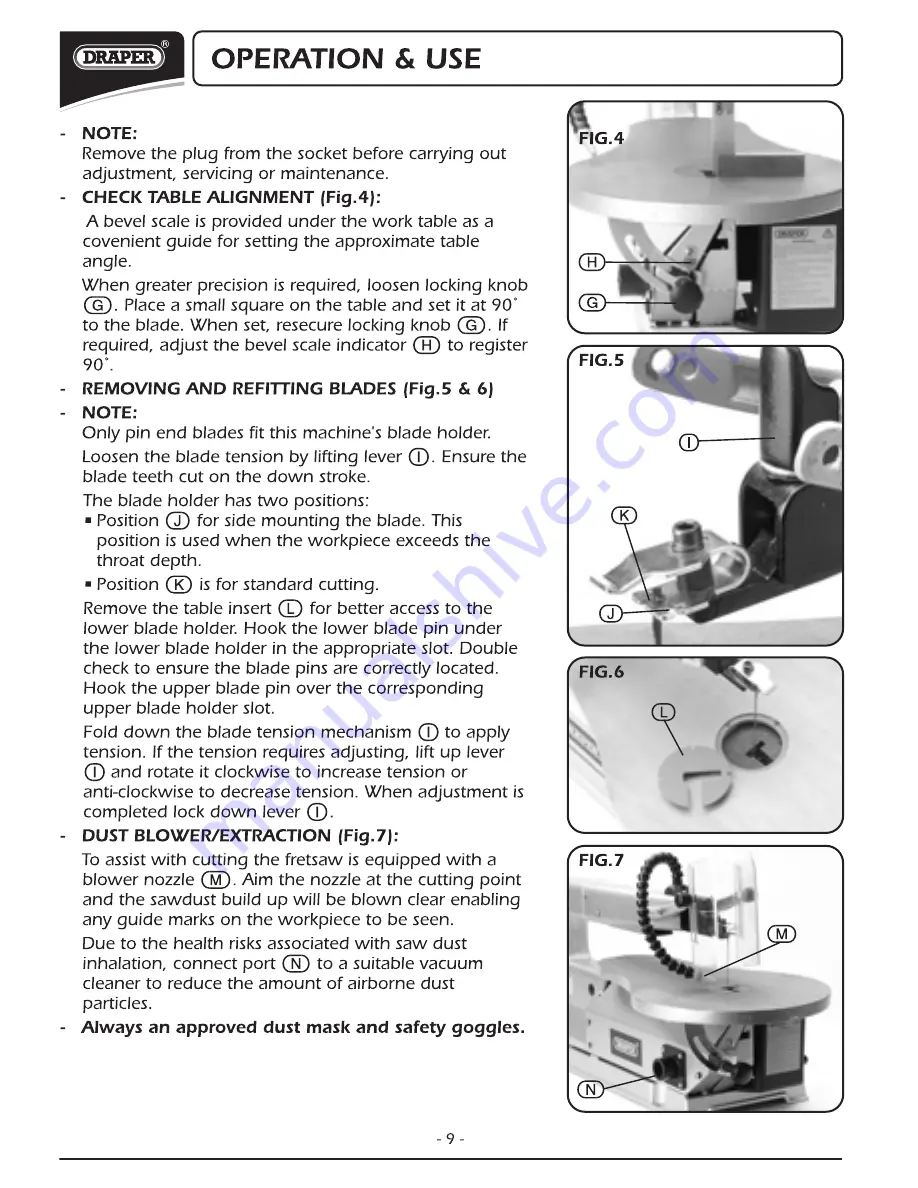 Draper 87906 Instructions Manual Download Page 10