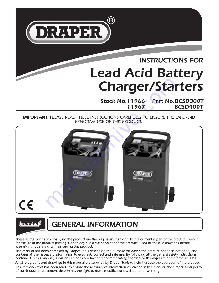 Draper BCSD300T Instructions Manual Download Page 1