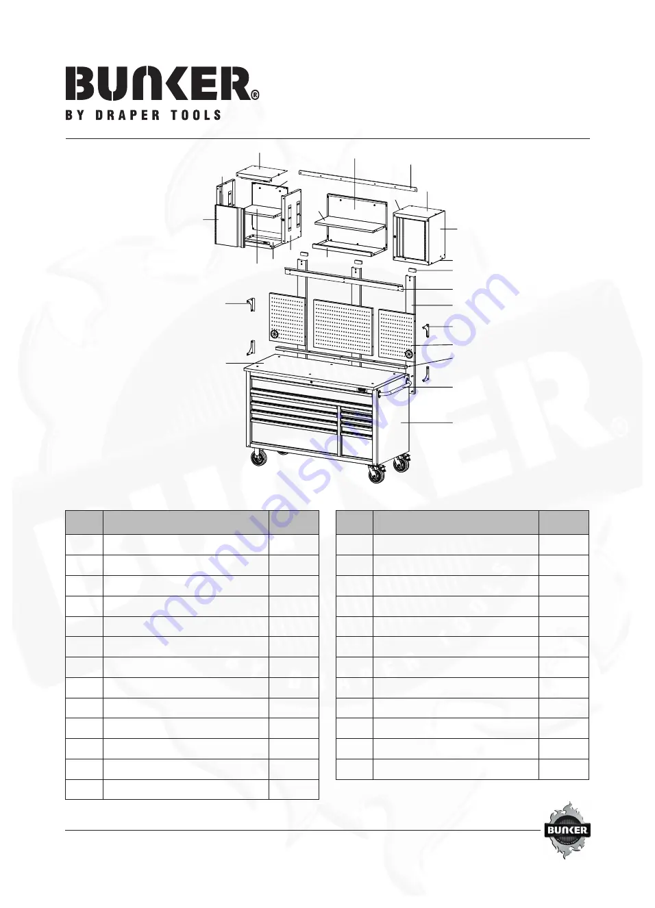 Draper BUNKER 08242 Manual Download Page 22