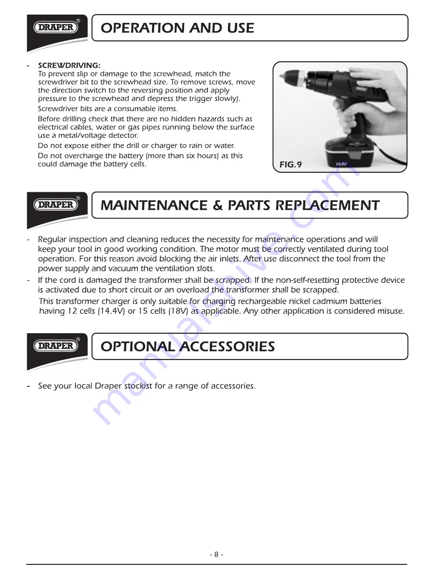 Draper CD144V2 Скачать руководство пользователя страница 9