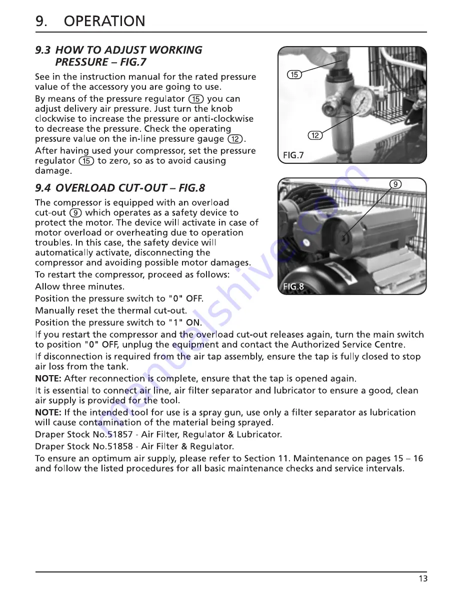 Draper DA200 Instruction Manual Download Page 15