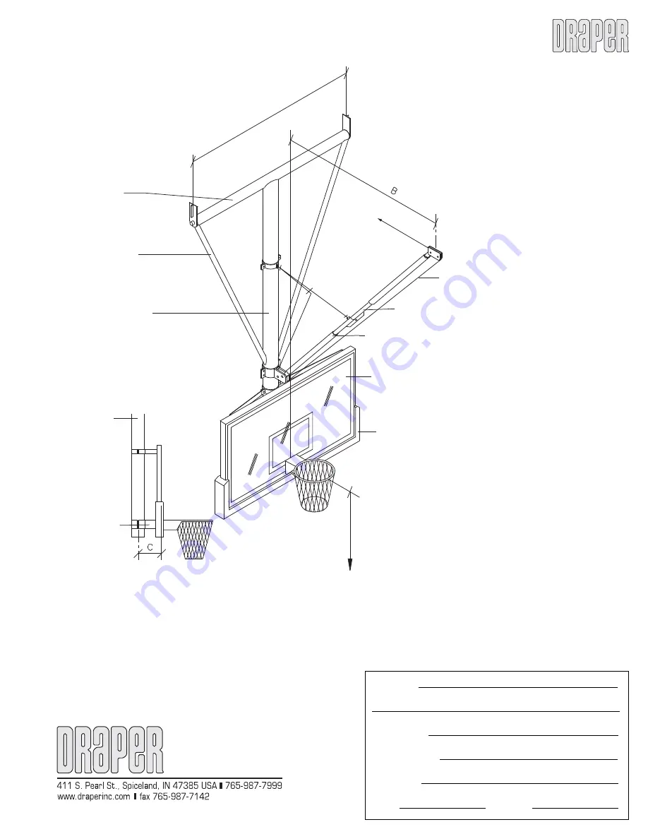 Draper EZ Fold TF-20 Specifications Download Page 1