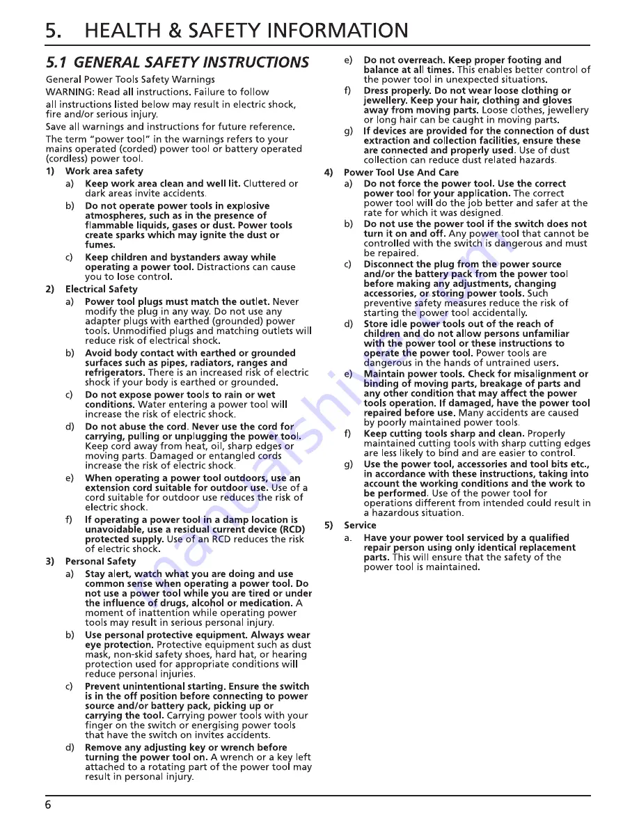 Draper PT9115B Instructions Manual Download Page 6