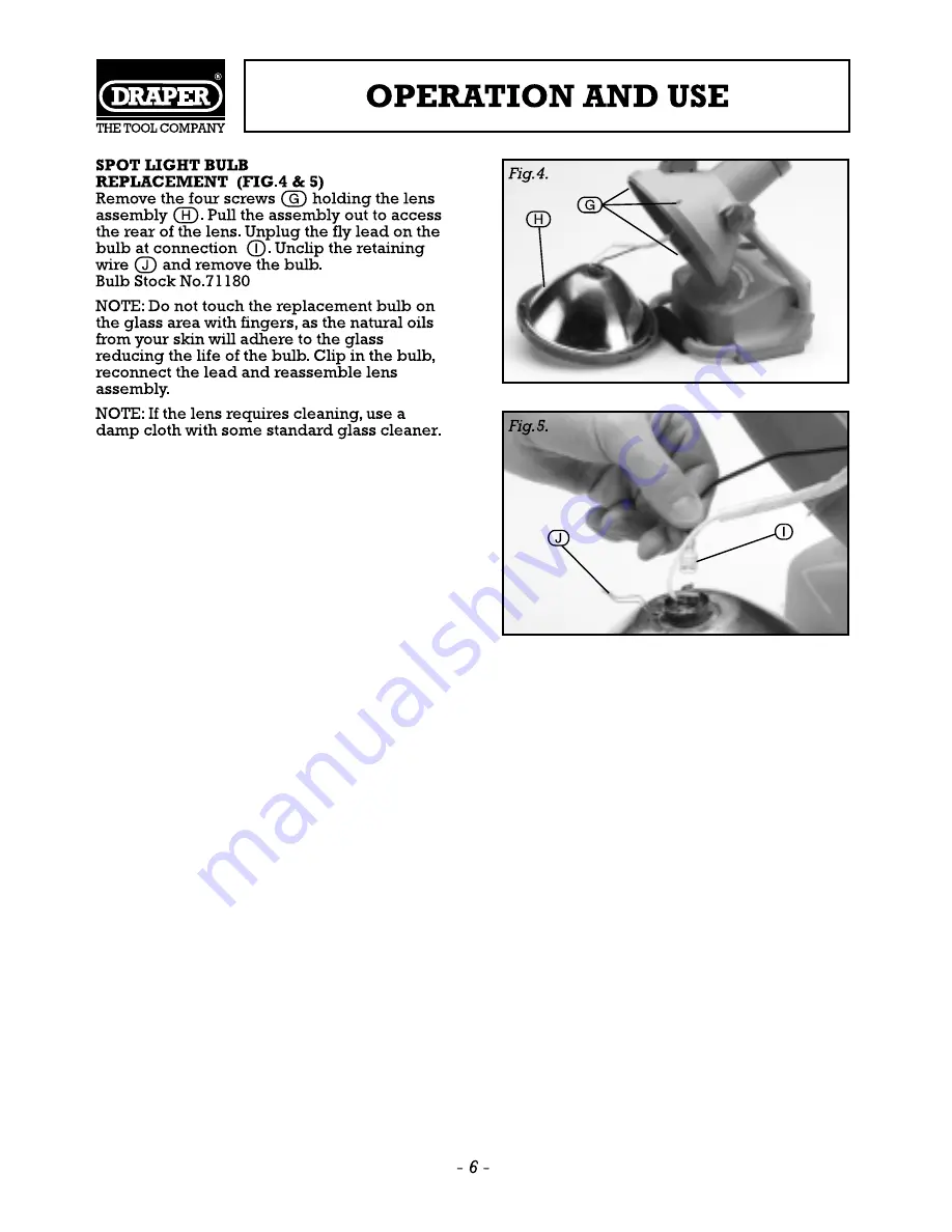 Draper RHL3000 Instructions Manual Download Page 7