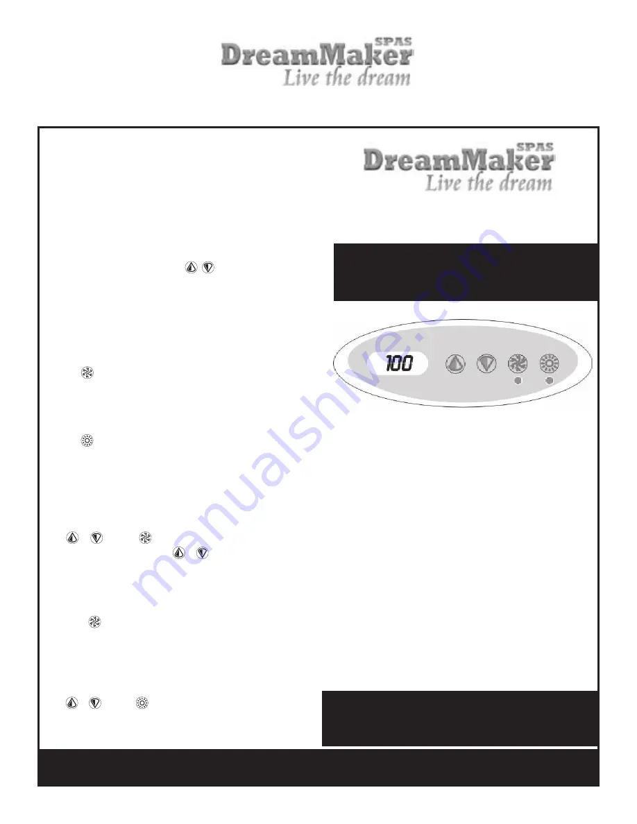 Dream Maker Spas B6L Series Owner'S Manual Download Page 8