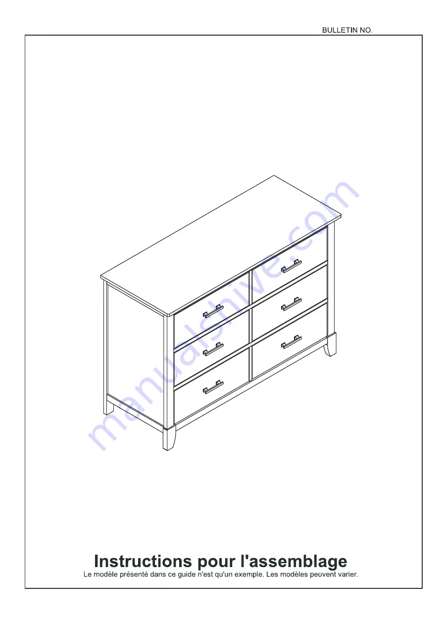 Dream On Me UNIVERSAL DRESSER Assembly Instructions Manual Download Page 1