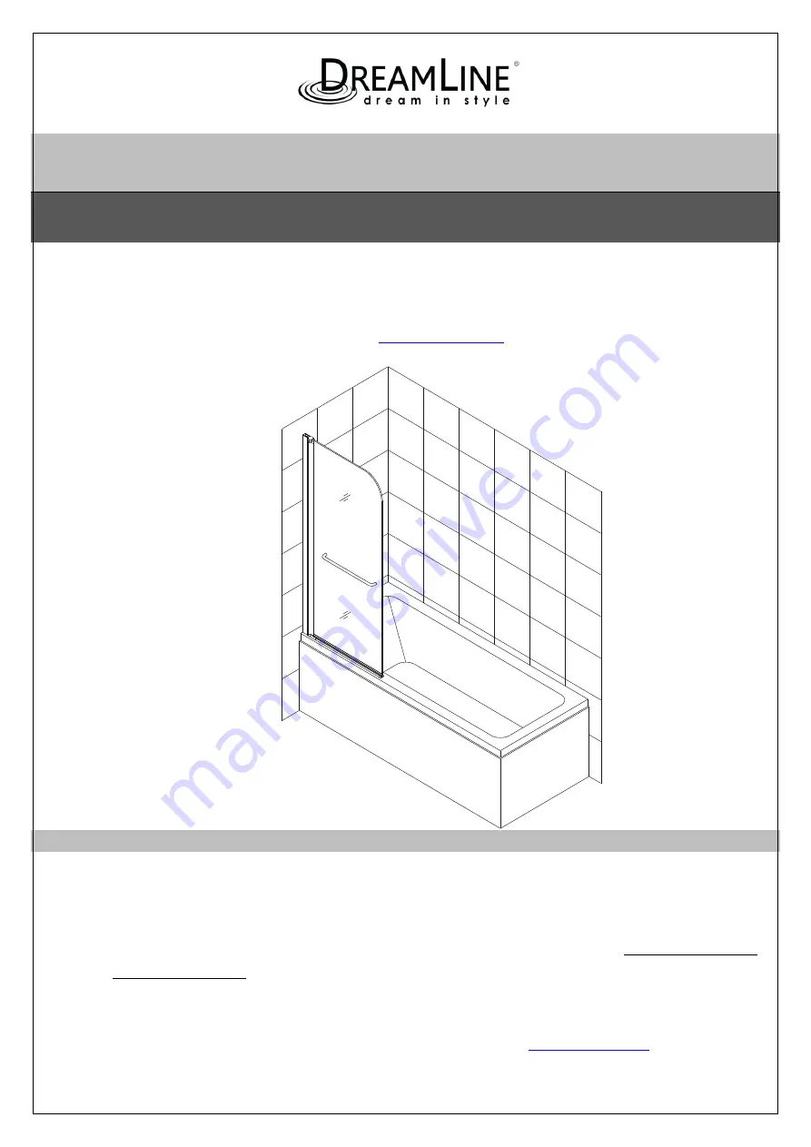 Dreamline AQUA SWING Installation Instructions Manual Download Page 1