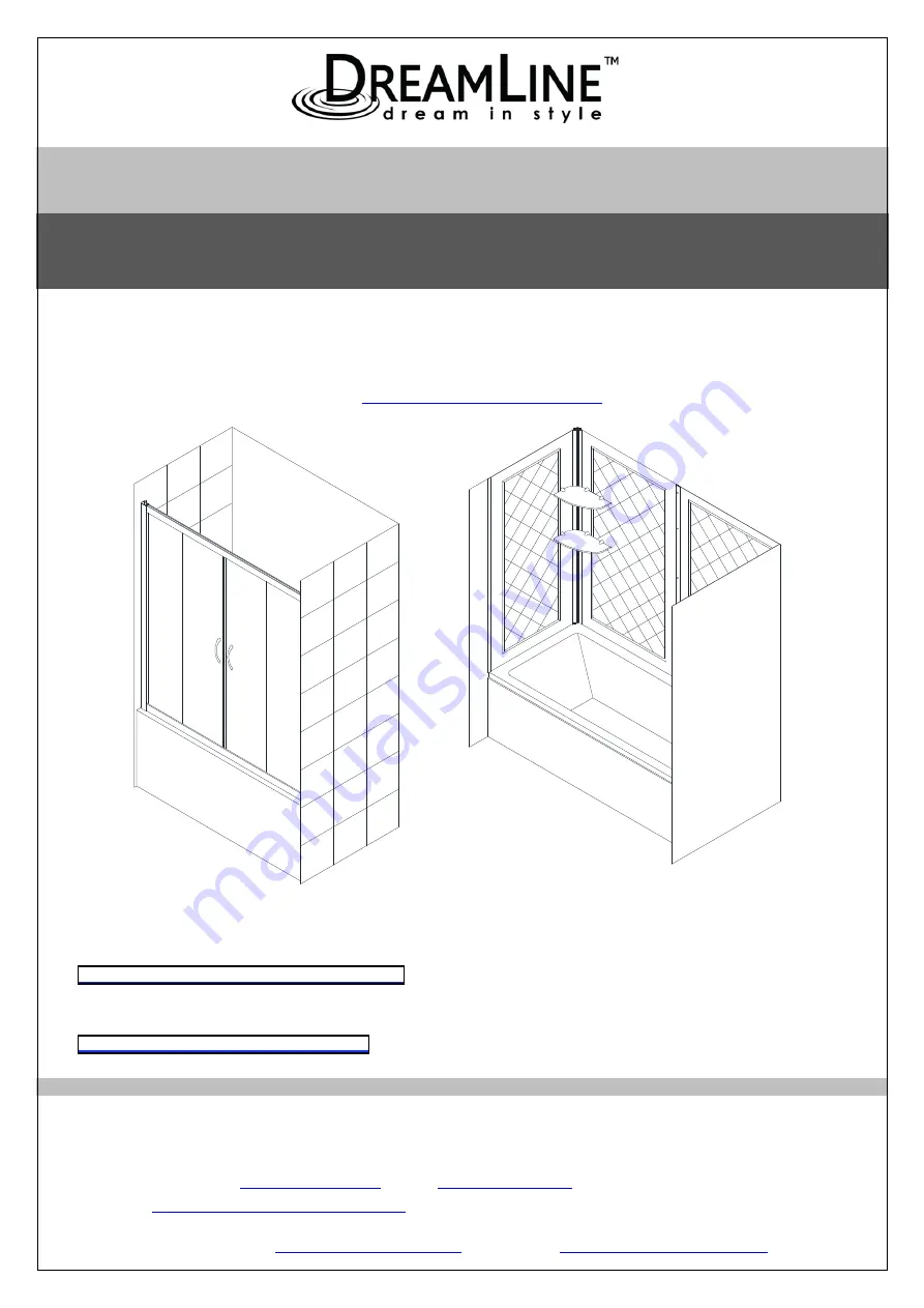 Dreamline QWALL TUB Скачать руководство пользователя страница 1