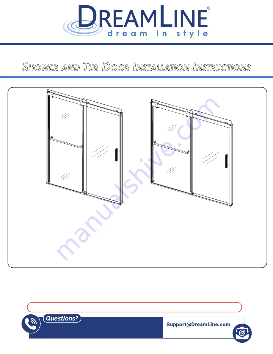 Dreamline SAPPHIRE-V AC VH60W620XXX04 Installation Instructions Manual Download Page 1