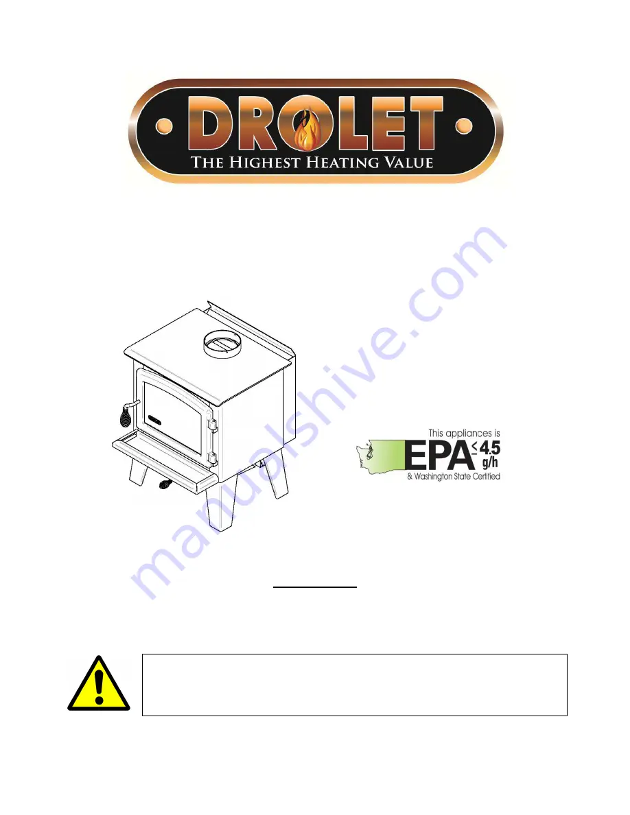 Drolet Eldorado DB02610 Installation And Operation Manual Download Page 1