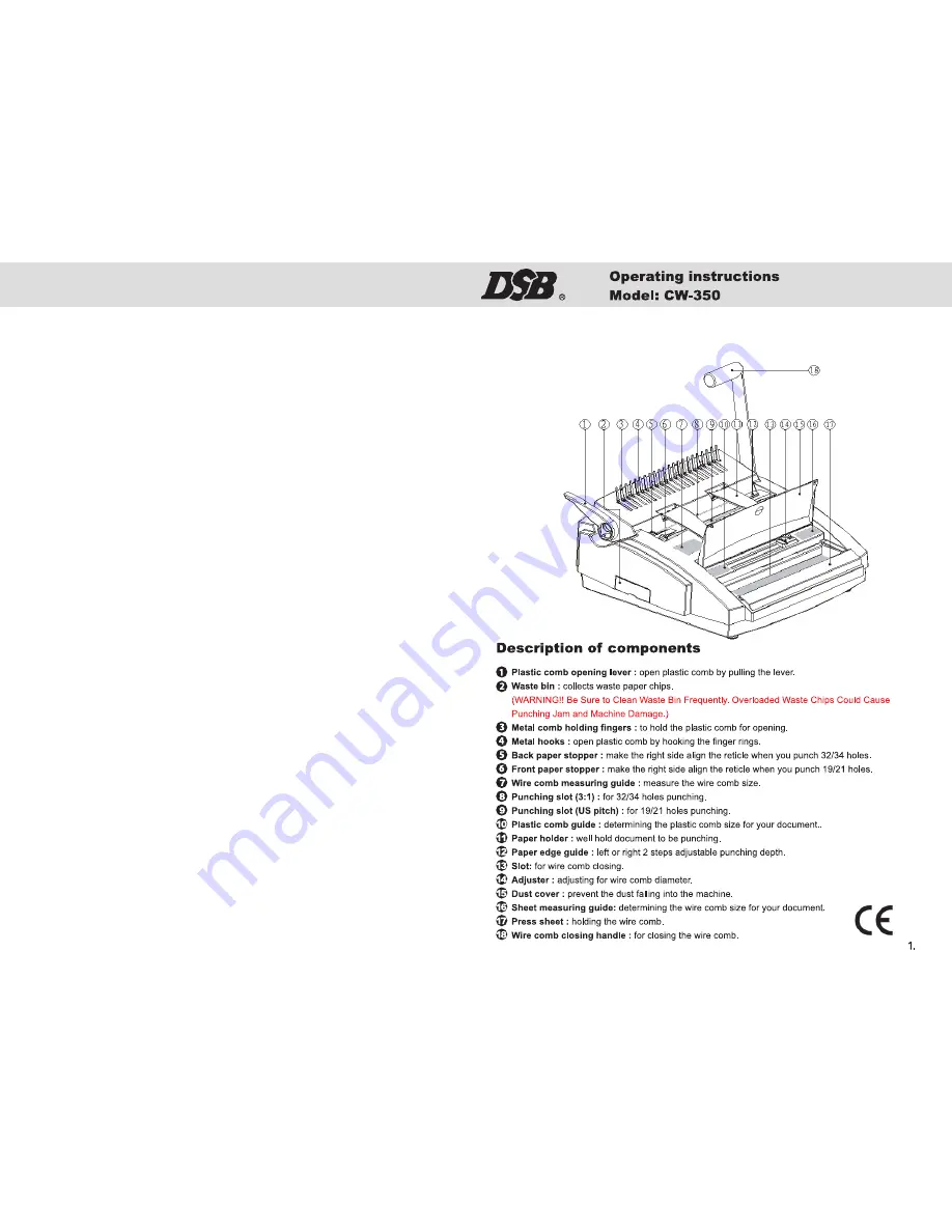 DSB CW-350 Operating Instructions Download Page 1