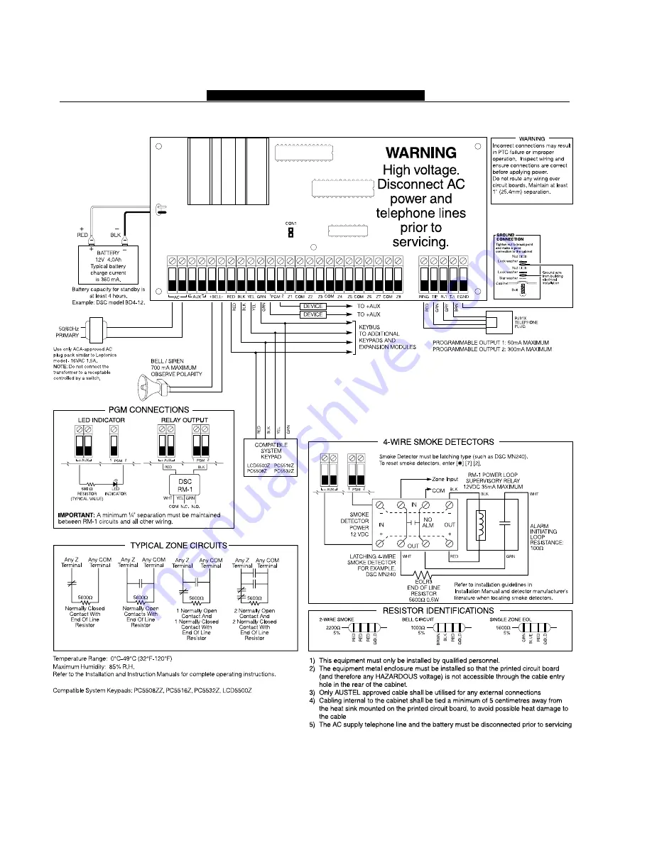 DSC PC5015 Installation Manual Download Page 48