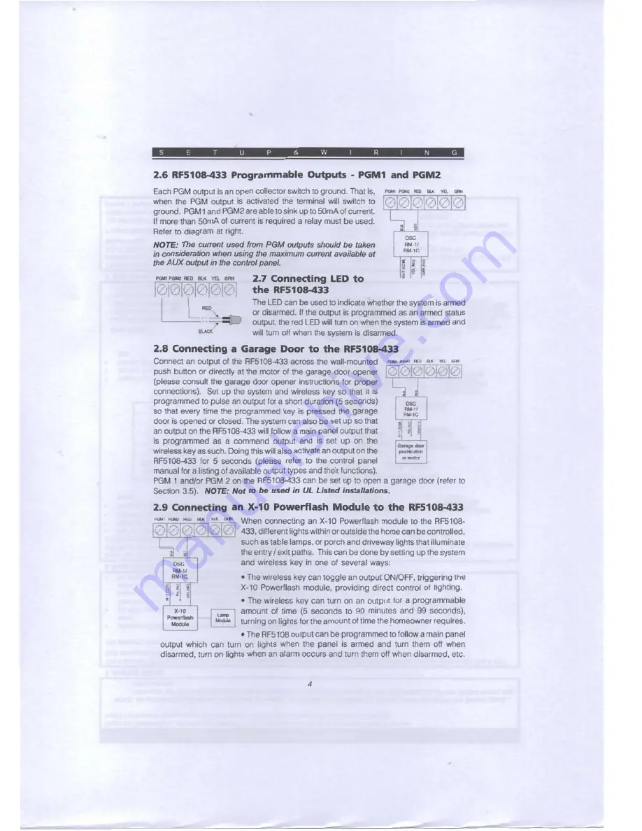 DSC RF5108-433 Installation Manual Download Page 4