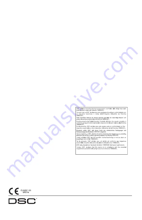 DSC WS8916 series Installation And Operating Instructions Manual Download Page 4