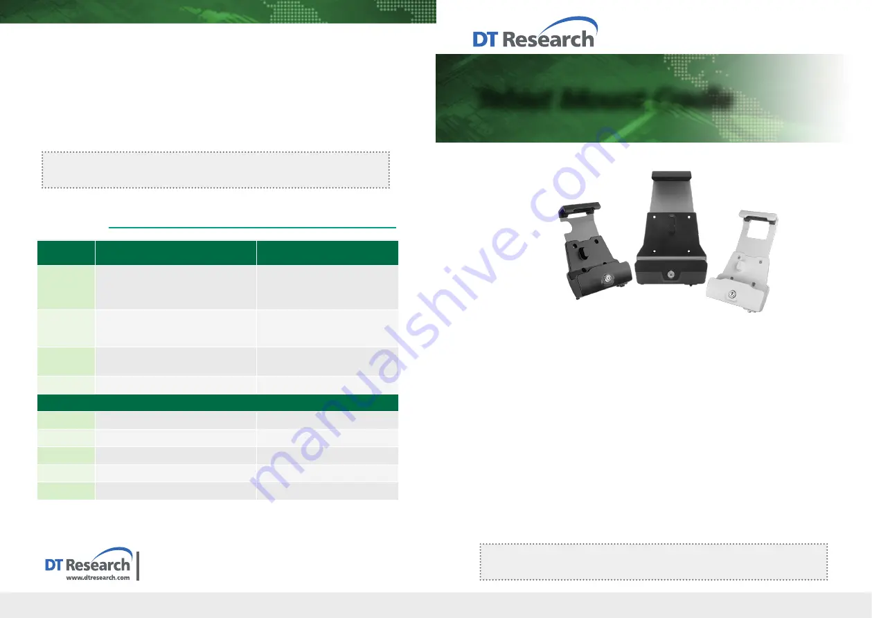 DT Research Tablet Mount Cradle Series Basic Operation Manual Download Page 1