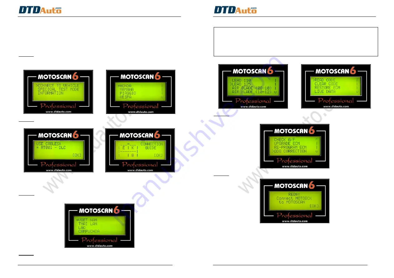 DTDAUTO MOTOSCAN Manual Book Download Page 34