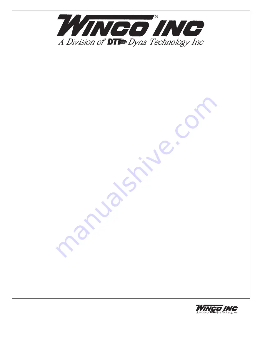 DTI Dyna Technology Winco PSS27LS/D Installation And Operation Manual Download Page 20