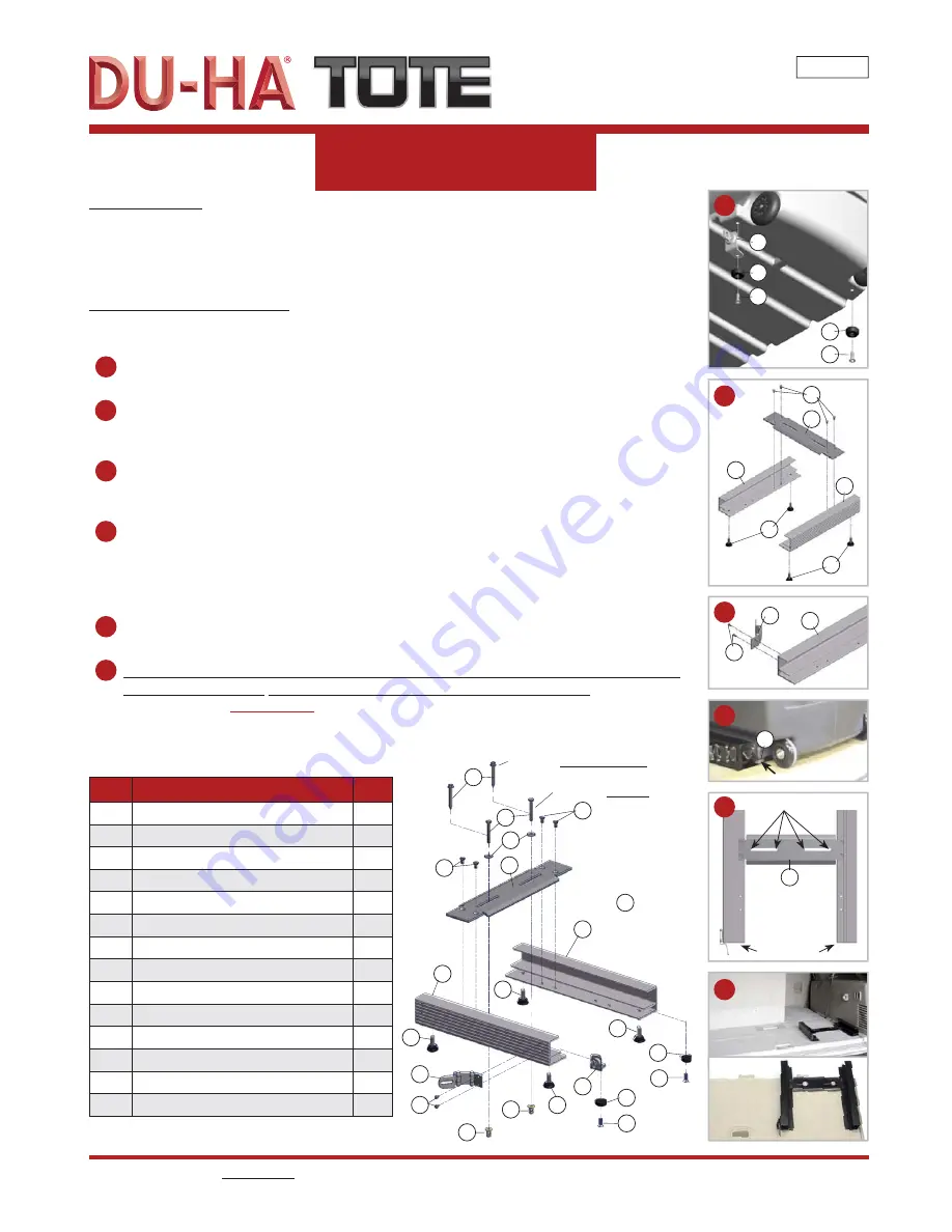 DU-HA Tote 70104 Installation Instruction Download Page 3