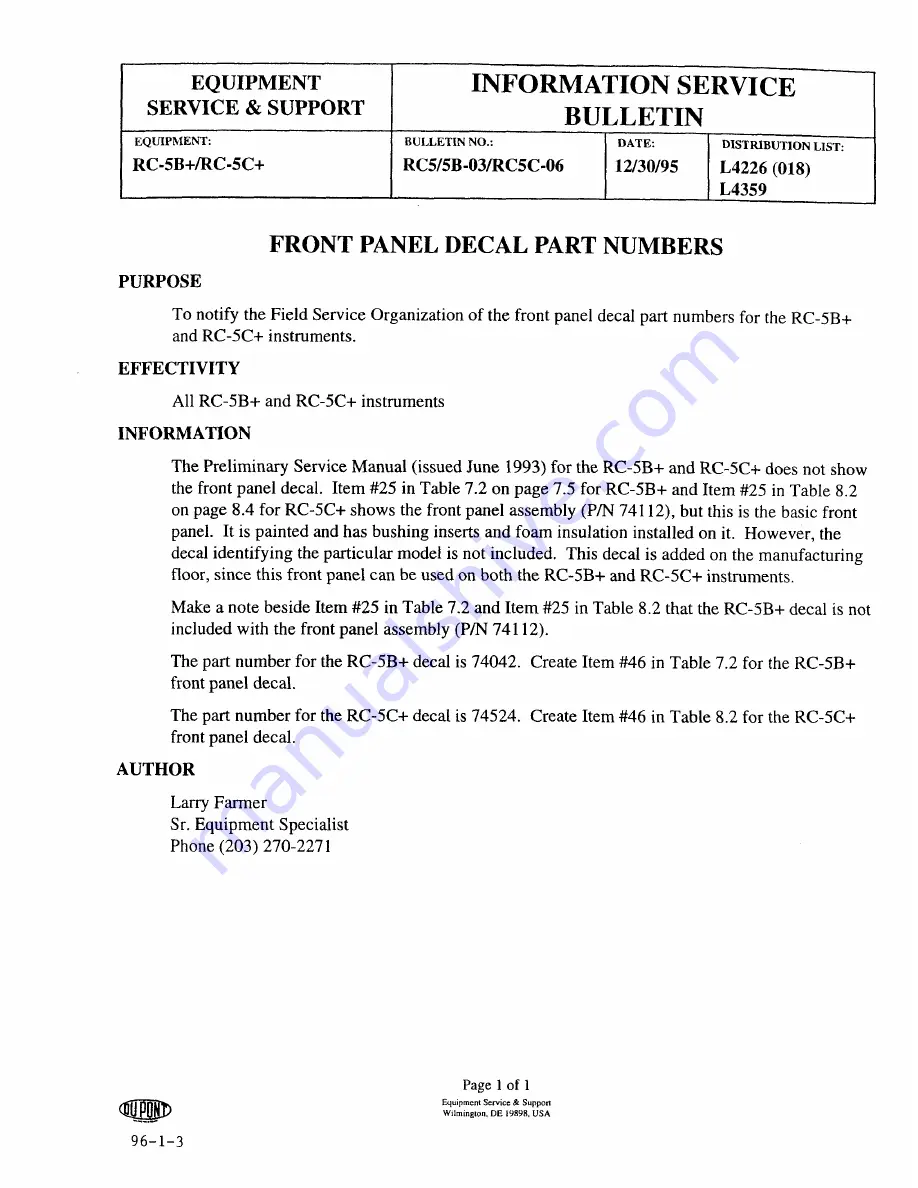 Du Pont Sorvall RC-5B Plus Service Manual Download Page 90