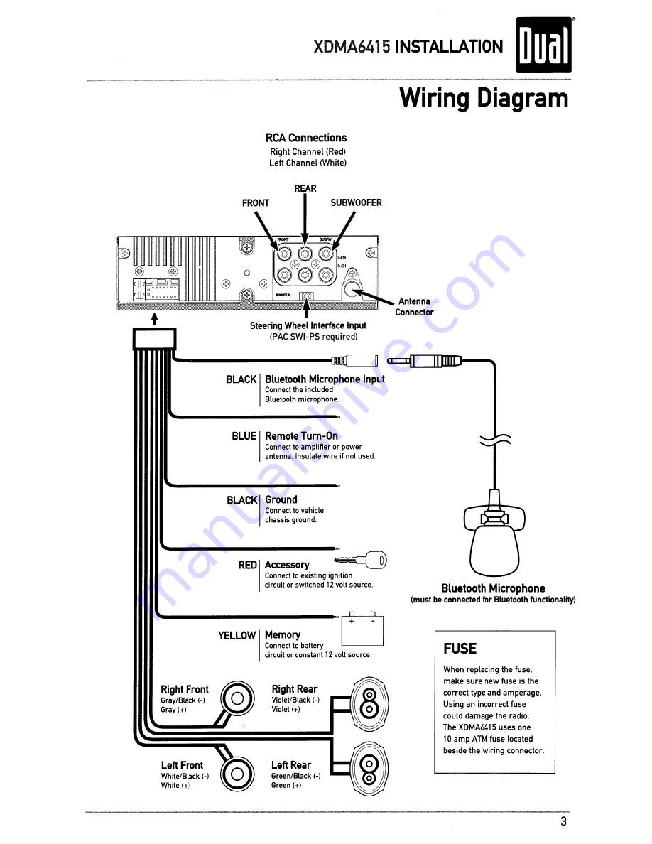 Dual XDMA6415 Installation & Owner'S Manual Download Page 3