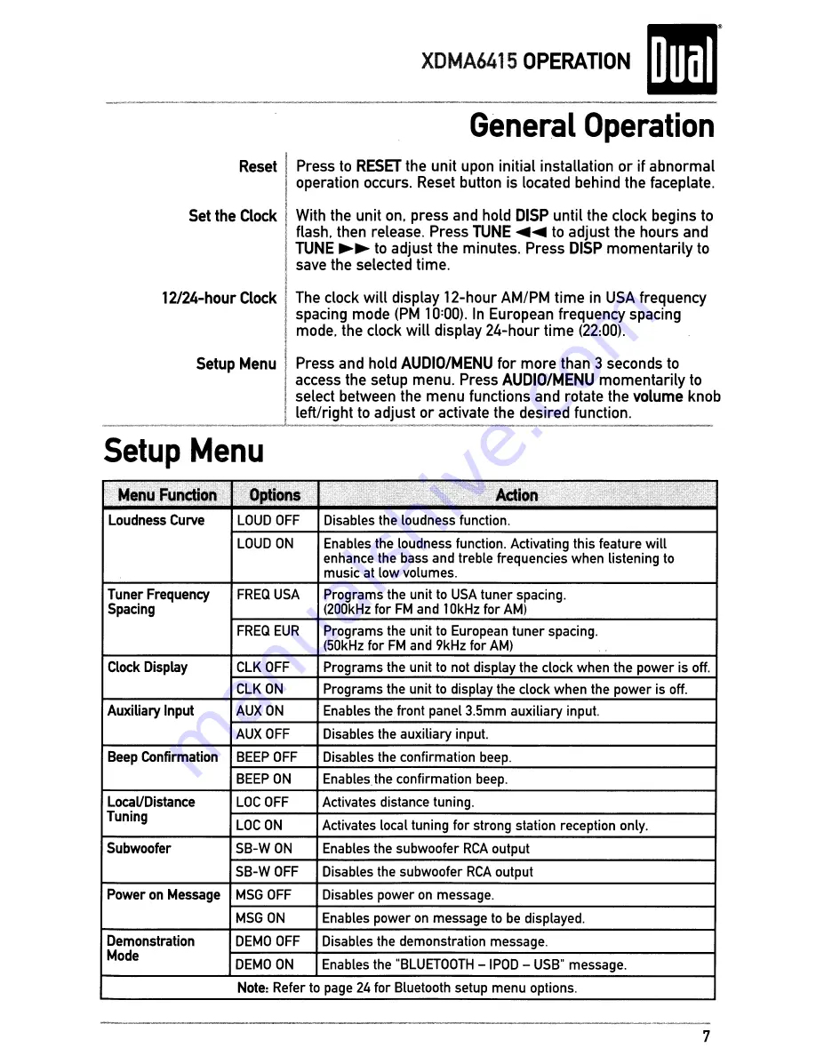 Dual XDMA6415 Installation & Owner'S Manual Download Page 7