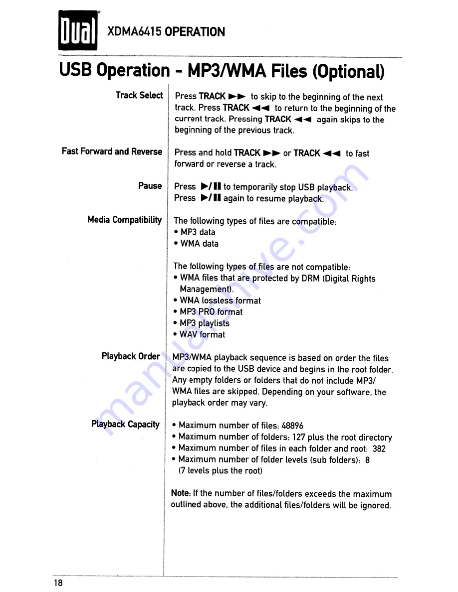 Dual XDMA6415 Скачать руководство пользователя страница 18