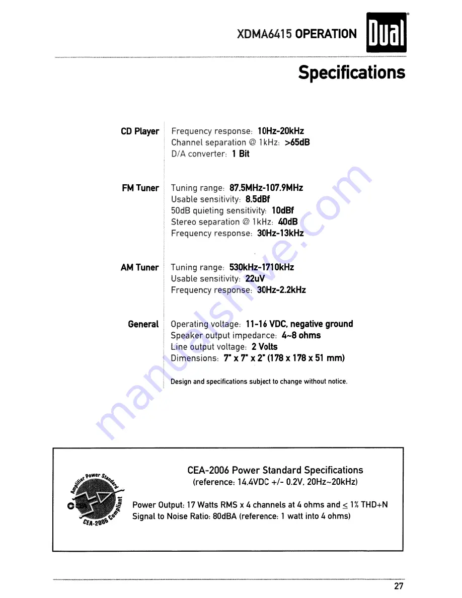 Dual XDMA6415 Скачать руководство пользователя страница 27