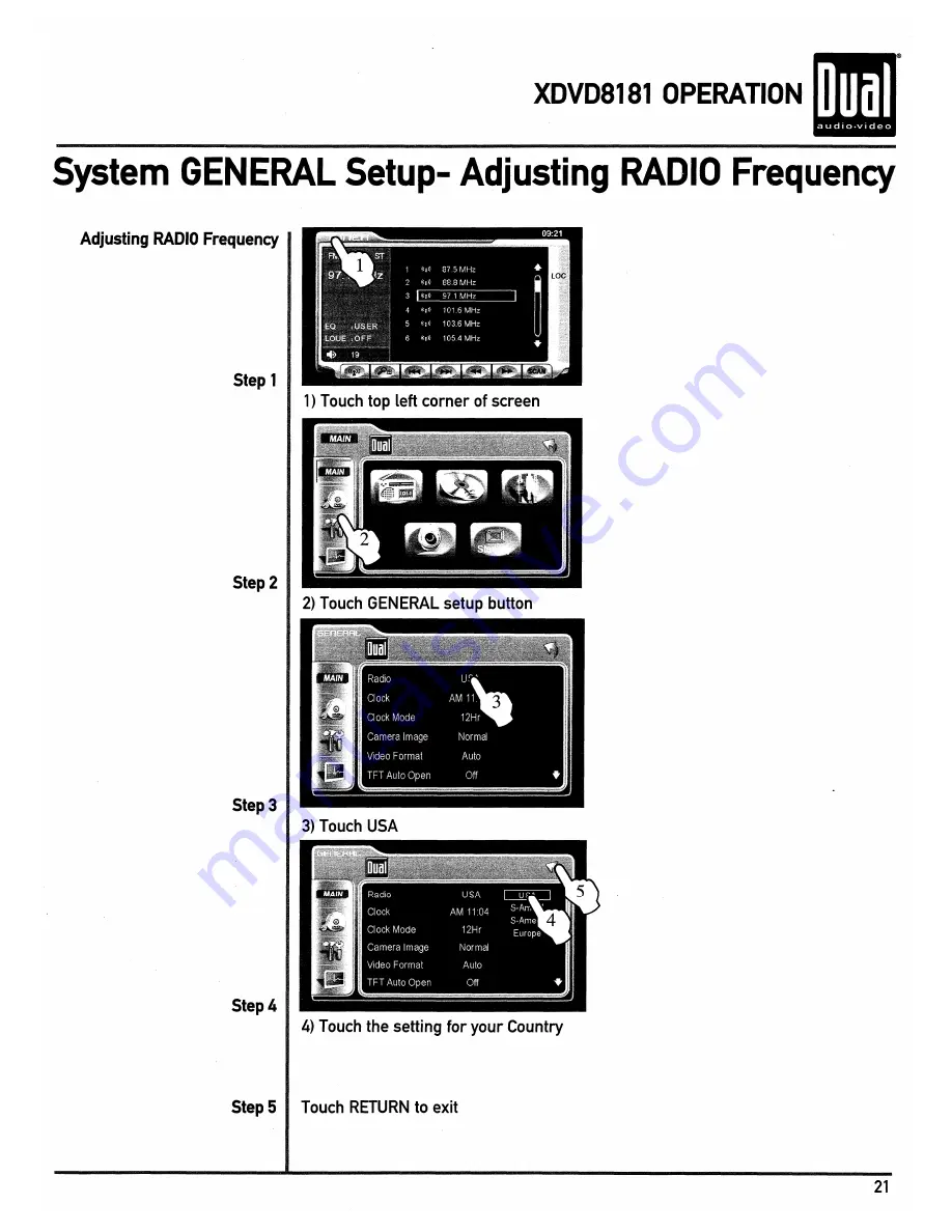 Dual XDVD8181 Owner'S Manual Download Page 21