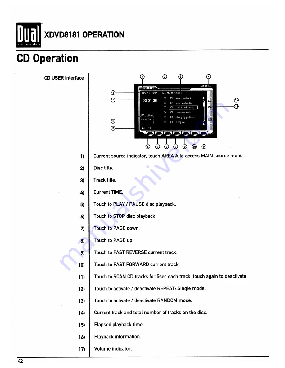 Dual XDVD8181 Owner'S Manual Download Page 42