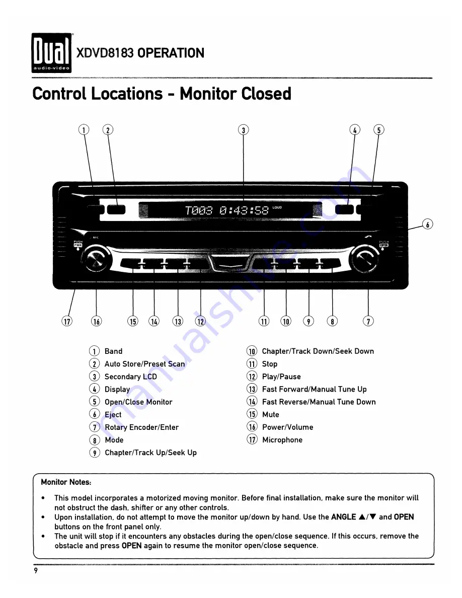 Dual XDVD8183 Скачать руководство пользователя страница 10