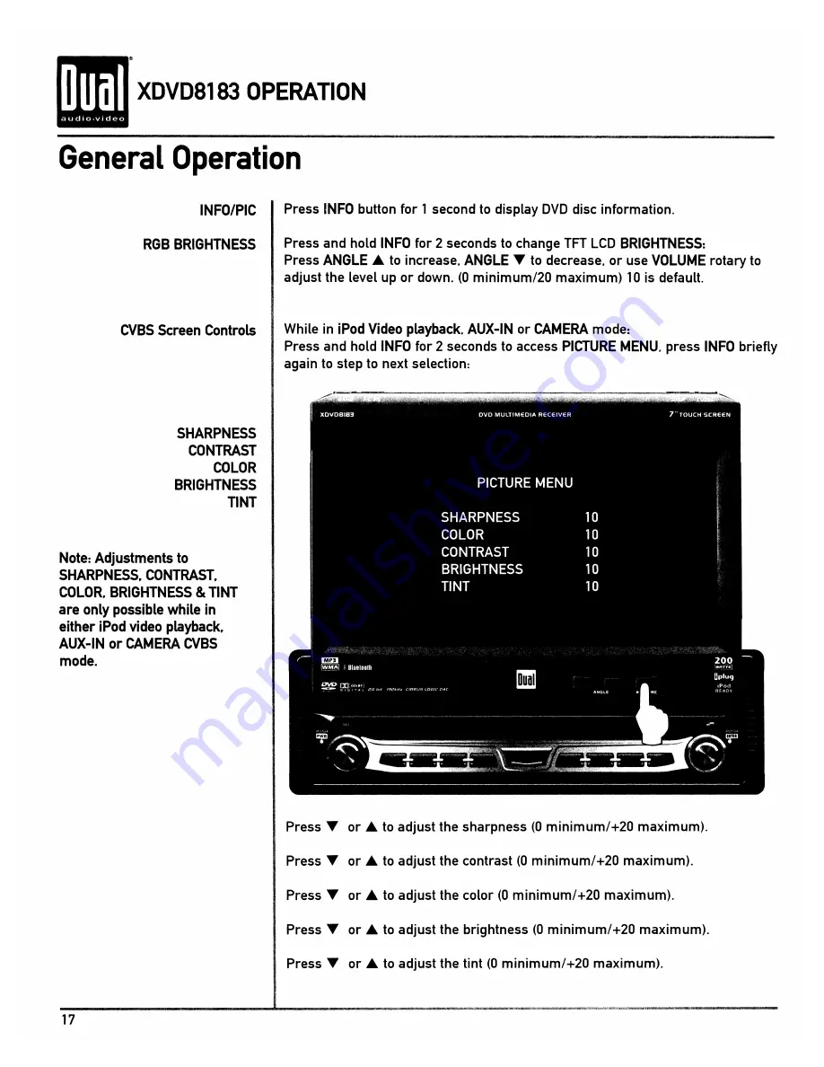 Dual XDVD8183 Скачать руководство пользователя страница 18