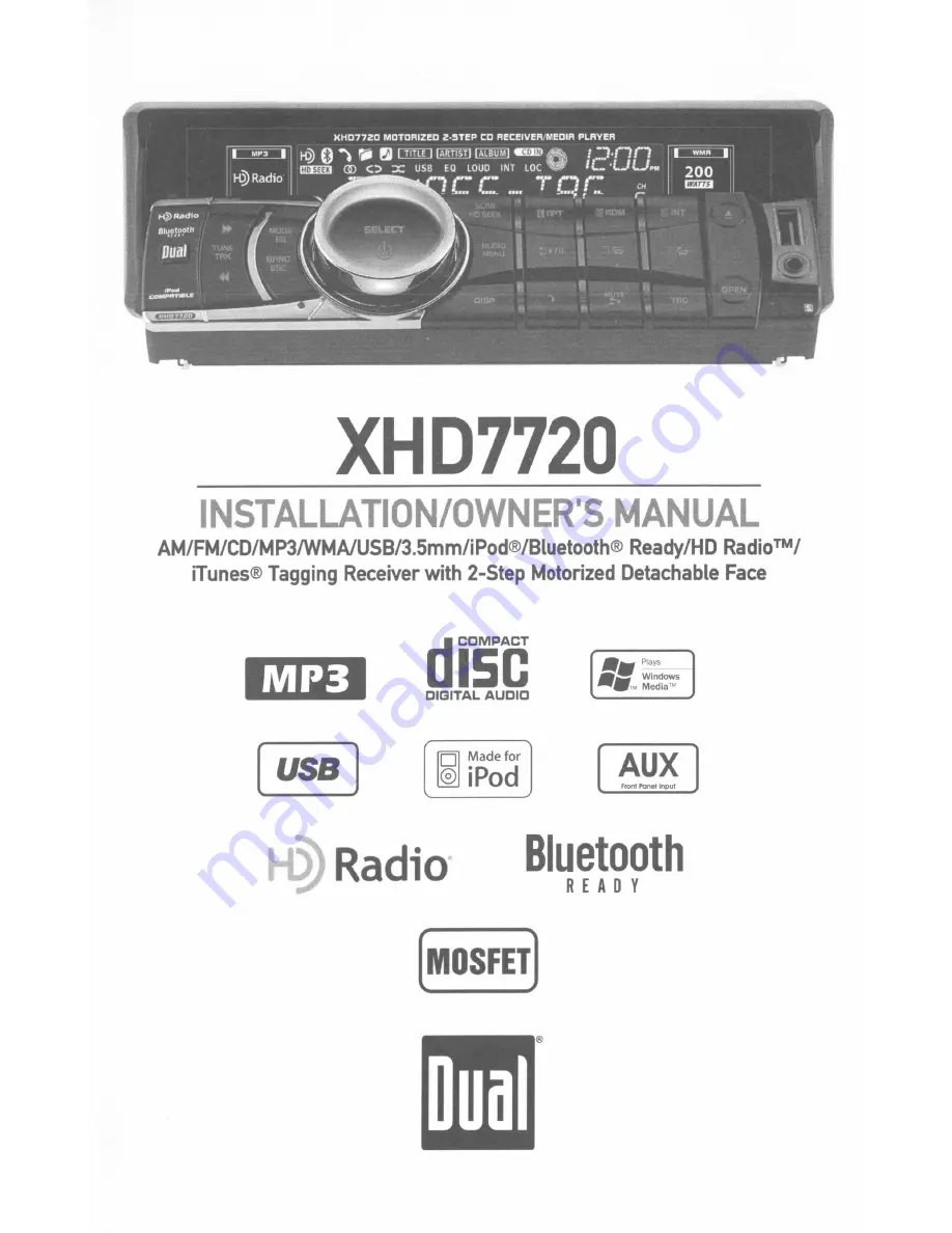 Dual XHD7720 Скачать руководство пользователя страница 1