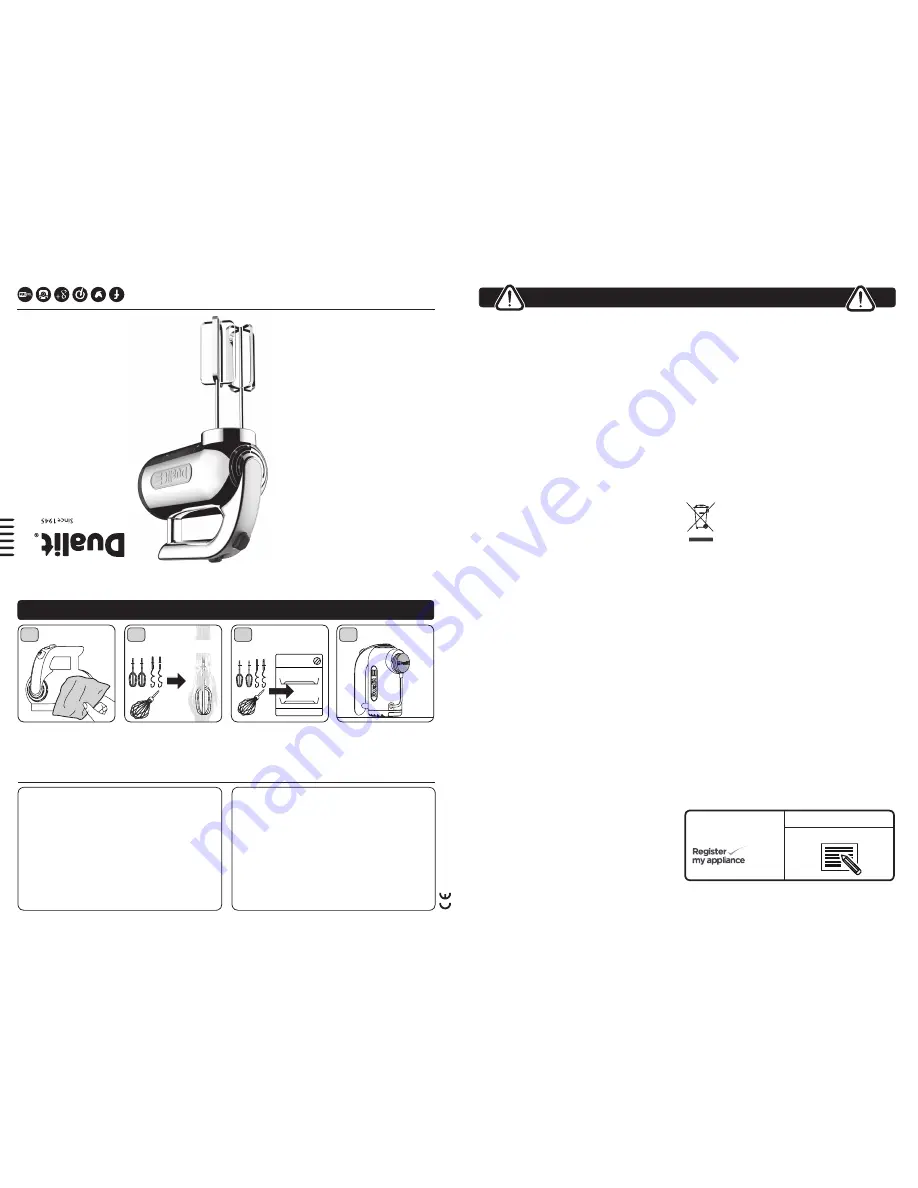 Dualit DHM3 Instruction Manual Download Page 1