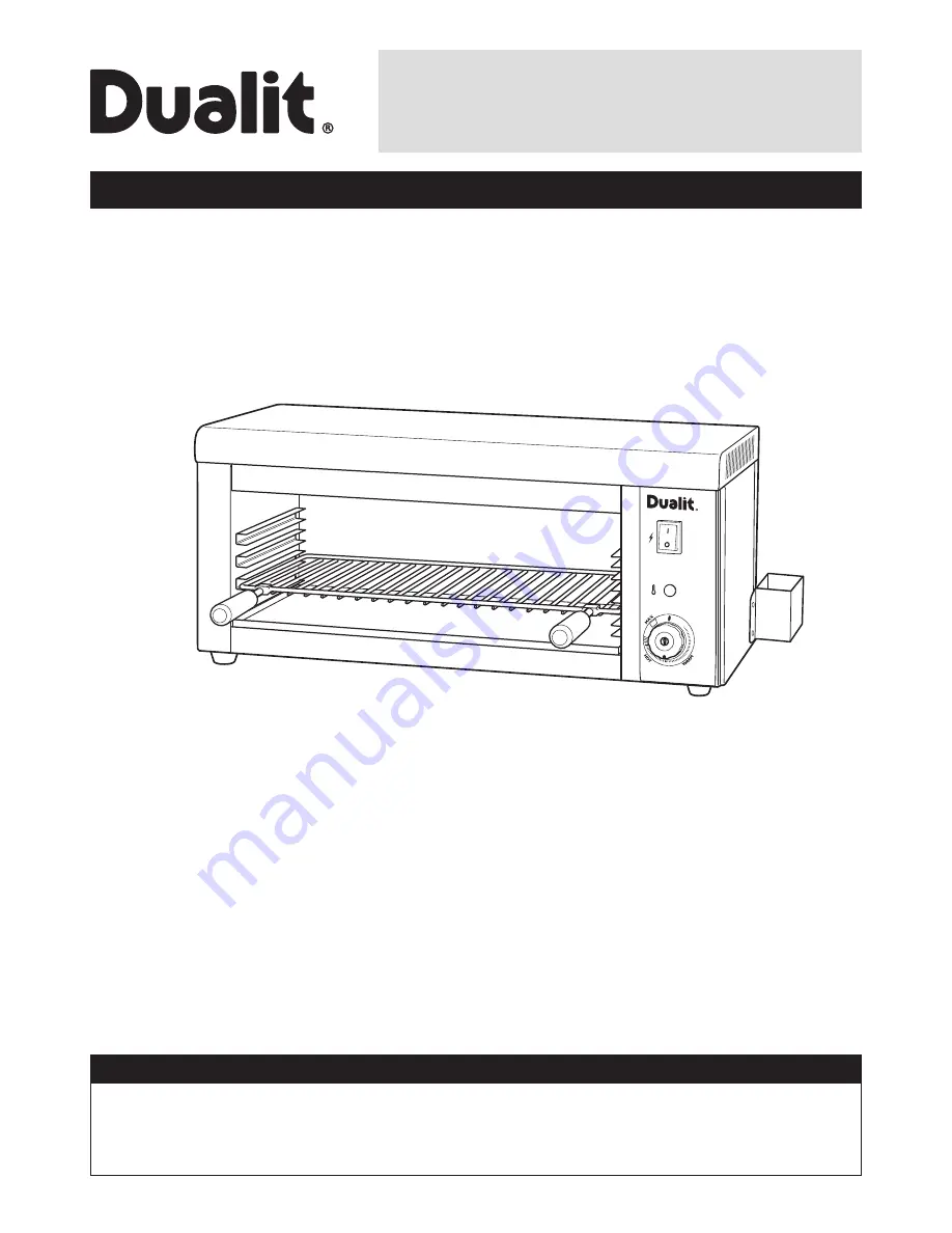 Dualit Sslsmsnder RSG1 Installation And Operating Manual Download Page 1